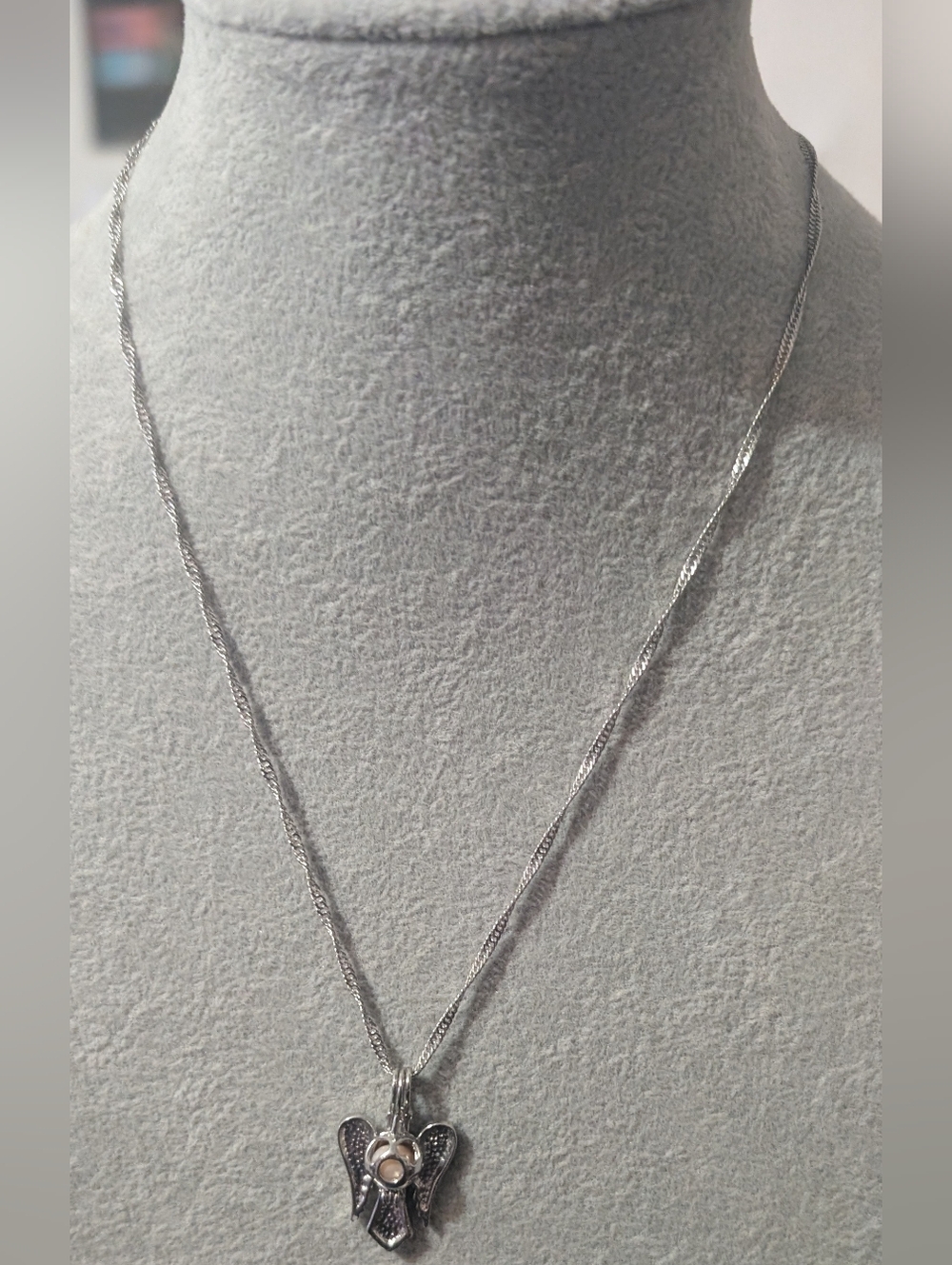 Angel Pearl Necklace, Caged Pearl